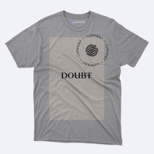 A gray t-shirt with the word double on it.